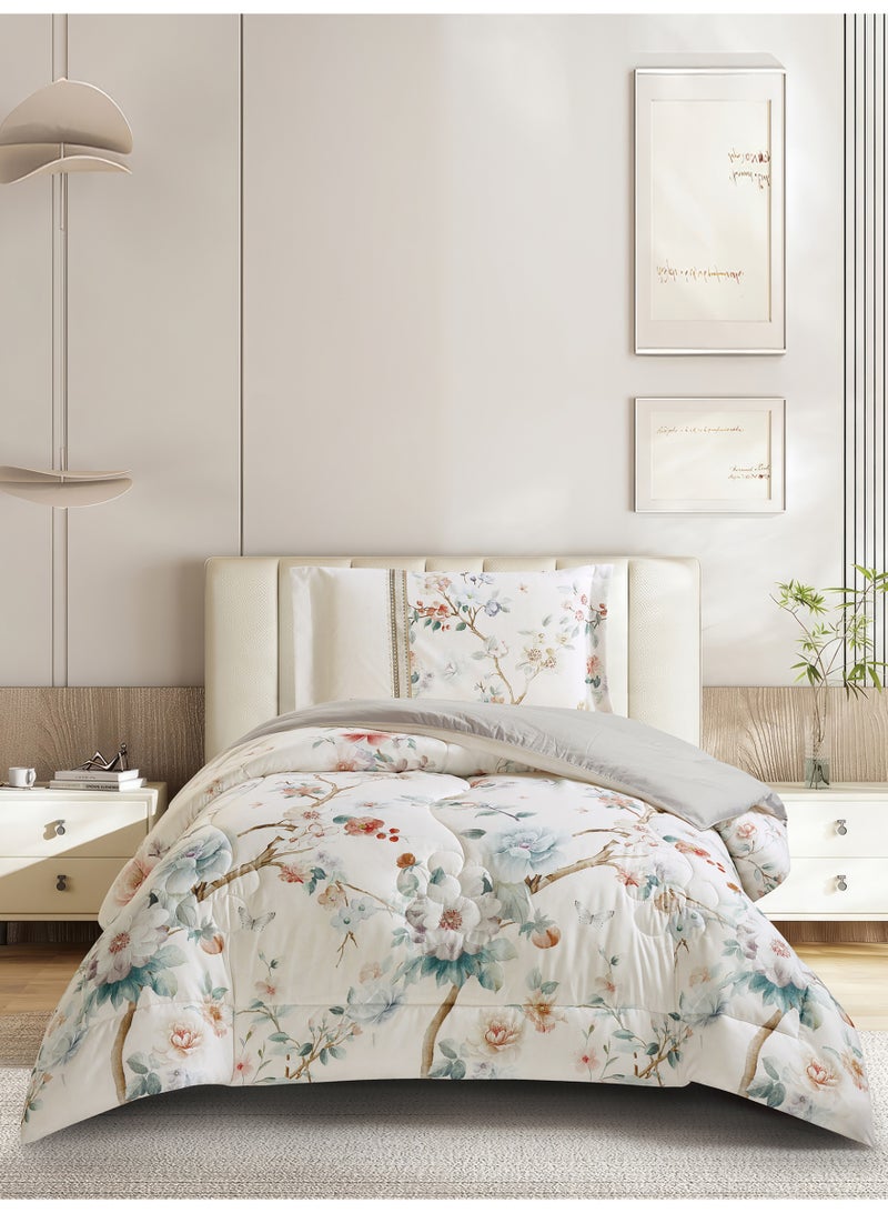 Donetella Bedding Comforter Set, twin Size 170x230 cm - 2-Pcs Digital Print Quilted Bed Set, Microfiber Fabric - 1 Comforter, 1 Pillow Shams.  - Image 1