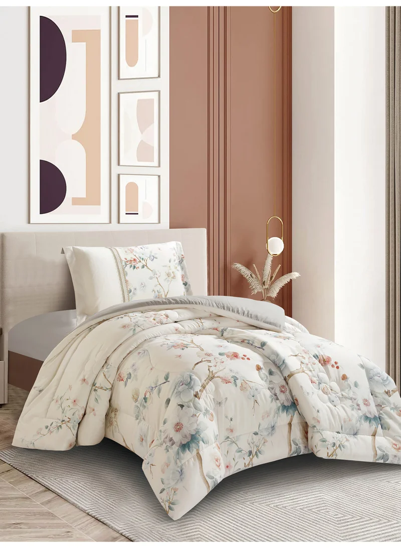 Donetella Bedding Comforter Set, twin Size 170x230 cm - 2-Pcs Digital Print Quilted Bed Set, Microfiber Fabric - 1 Comforter, 1 Pillow Shams.