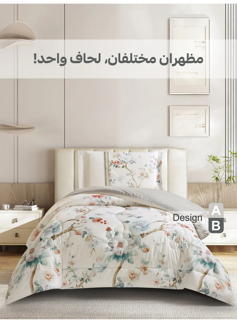 Donetella Bedding Comforter Set, twin Size 170x230 cm - 2-Pcs Digital Print Quilted Bed Set, Microfiber Fabric - 1 Comforter, 1 Pillow Shams.