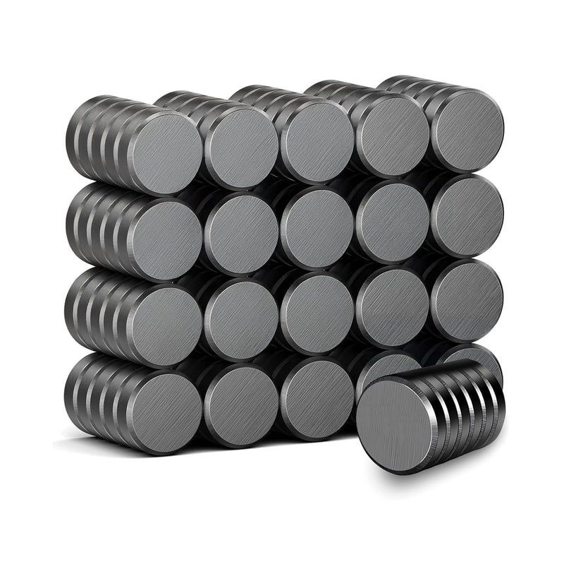 KRYTONE ® 100 Piece Black Round Magnet Set (15 X 3 MM) Use as Fridge Magnet, Door, Kitchen Organiser Magnet, Multipurpose Office Pack of 100(Black) - Image 1