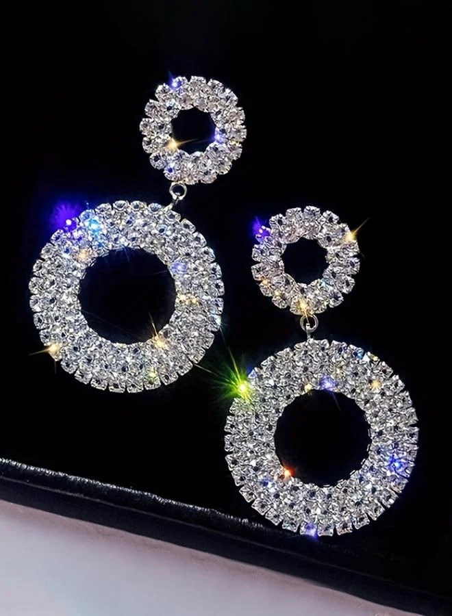 تايك تو Take Two Embellished Double-Circle Earrings