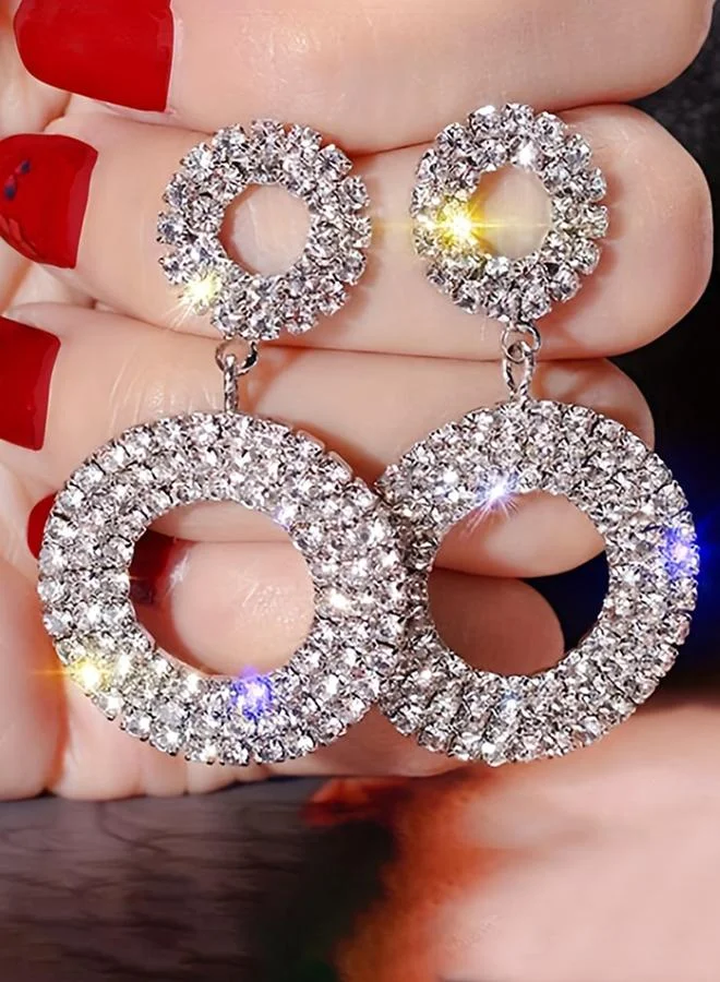 تايك تو Take Two Embellished Double-Circle Earrings