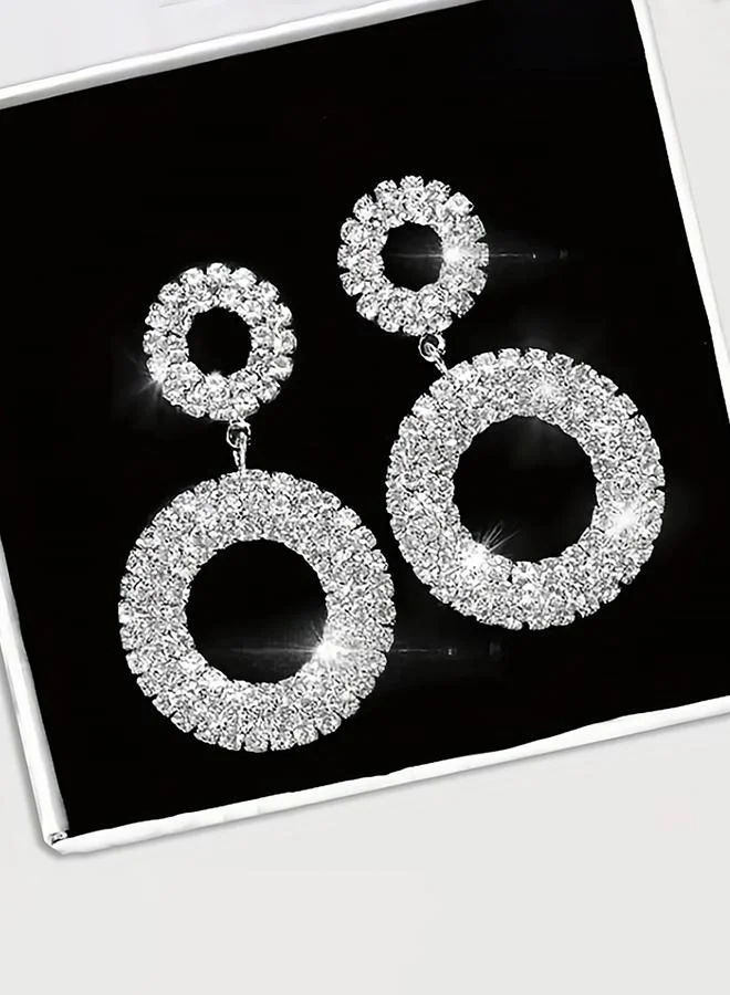 تايك تو Take Two Embellished Double-Circle Earrings
