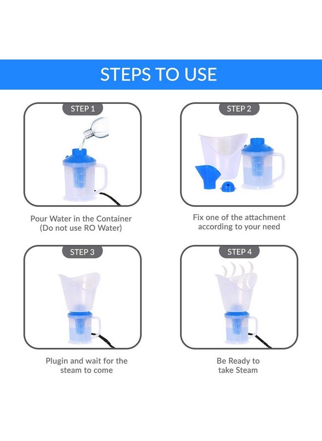 MCP Steam 3 In 1 Vaporizer Steamer For Cough And Cold Kids Steam Nose Inhaler And Facial Vaporizer (White)  - Image 2