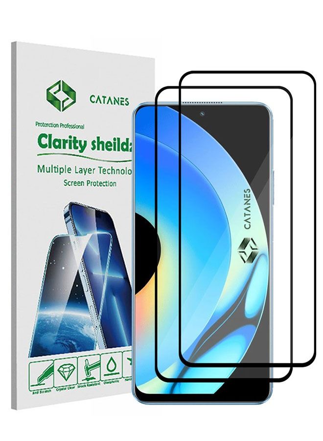 CATANES 2 Pack For Realme 10 Pro Tempered Glass Screen Protector Full Glue Back - Image 1