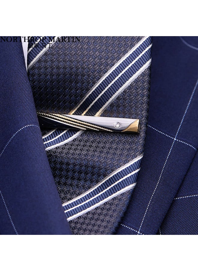 NORTHROP MARTIN Northrop Martin High-end Brand Tie Clip Men's Formal Business Simple Groom Wedding Shirt Clip Gold Gift  - Image 1