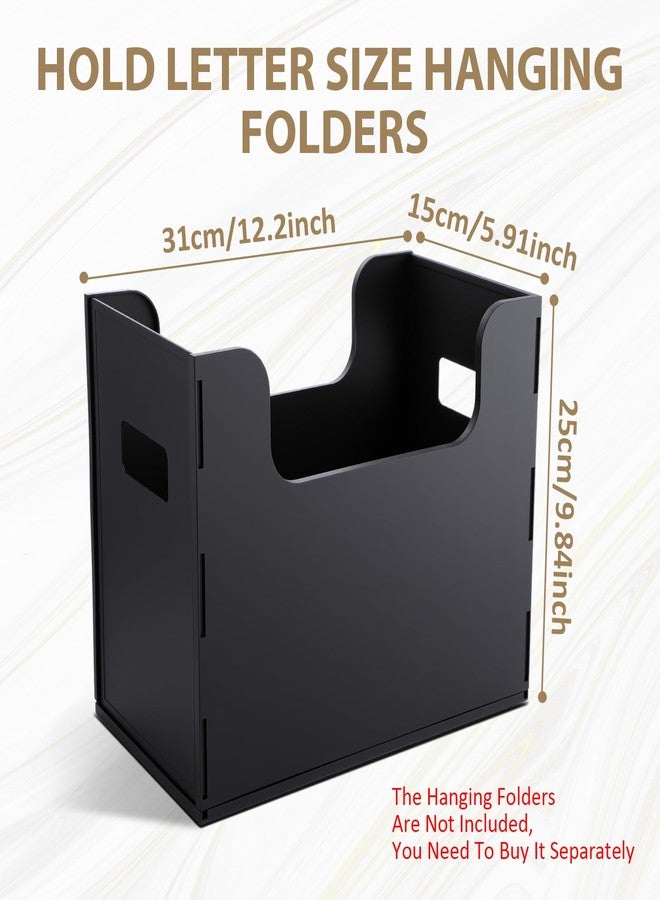 Trandraft Portable Desktop File, Side Handles, Filing Organizer, Hanging File Folders, Letter Size for Schools Office Home(Black,2 Pcs) - Image 2