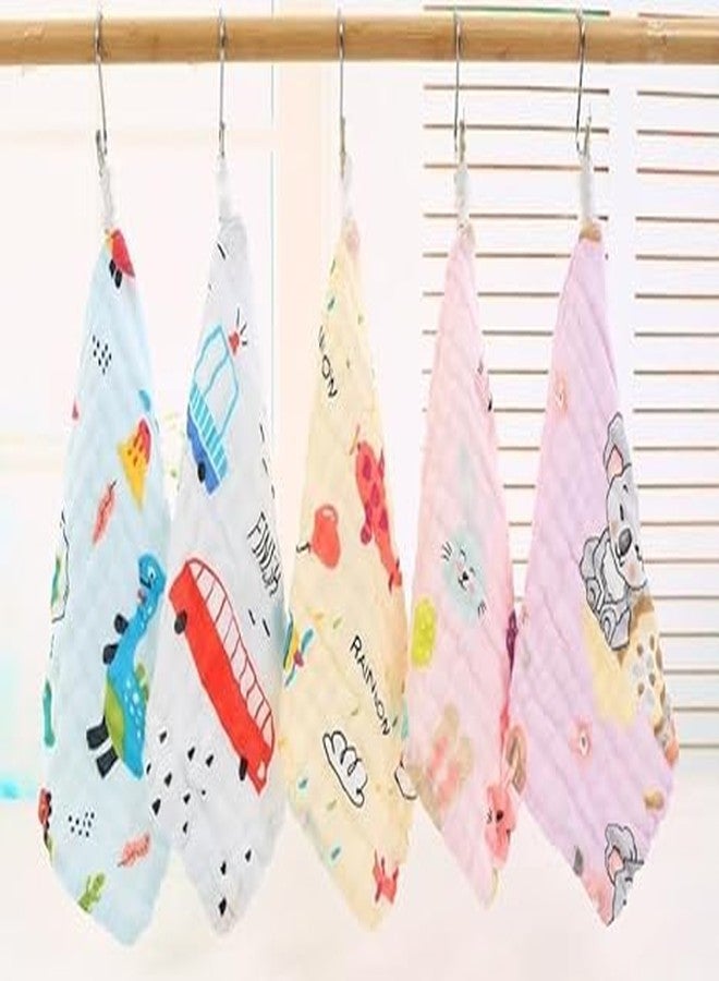 TERI BERI Muslin Cotton Face Towels, Burp Cloths and Bath Towels for Newborn Baby Extra Soft and Absorbent Muslin Combo Pack for Infants Toddlers Boys Girls (1 Towel Multicolor + 5 Hanky Multicolor) - Image 3