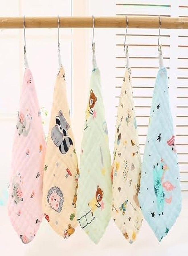 TERI BERI Muslin Cotton Face Towels, Burp Cloths and Bath Towels for Newborn Baby Extra Soft and Absorbent Muslin Combo Pack for Infants Toddlers Boys Girls (1 Towel Multicolor + 5 Hanky Multicolor) - Image 5