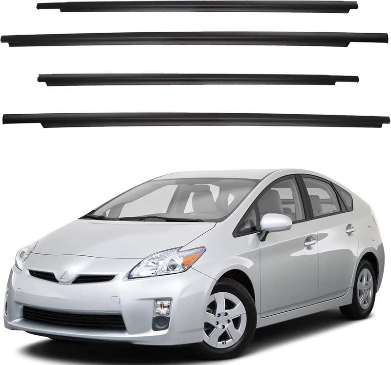 Dasbecan Weatherstrip Window Seal Car Window Moulding Trim 4pcs for Toyota Prius 2010-2015 - Image 1
