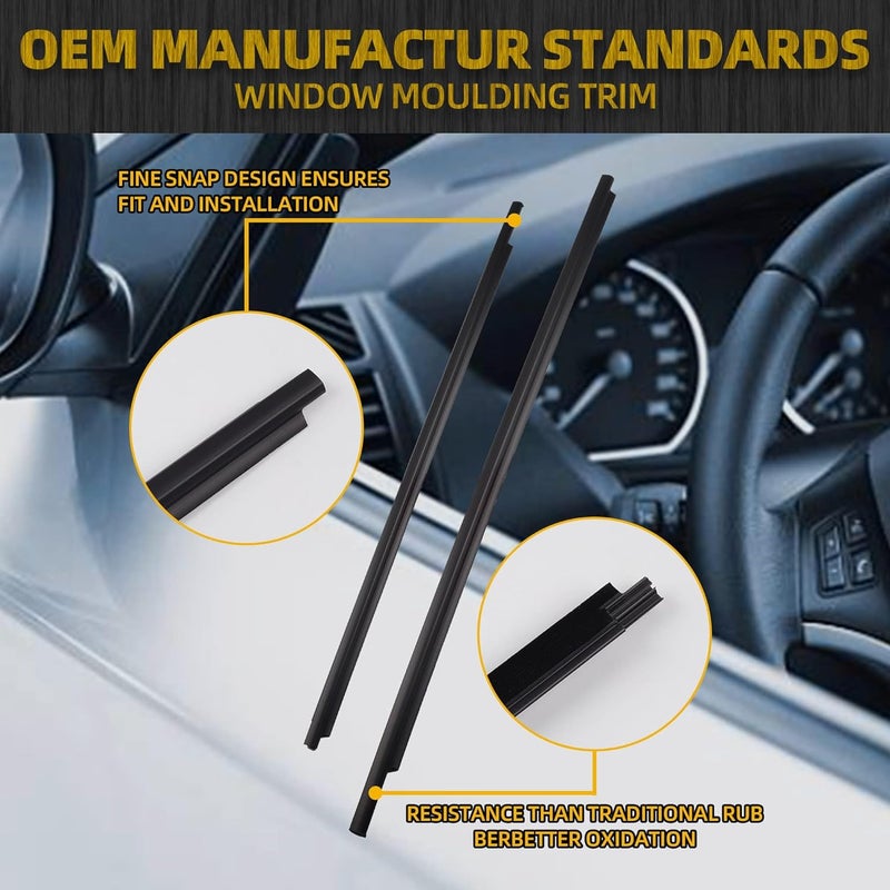 Dasbecan Weatherstrip Window Seal Car Window Moulding Trim 4pcs for Toyota Prius 2010-2015 - Image 4