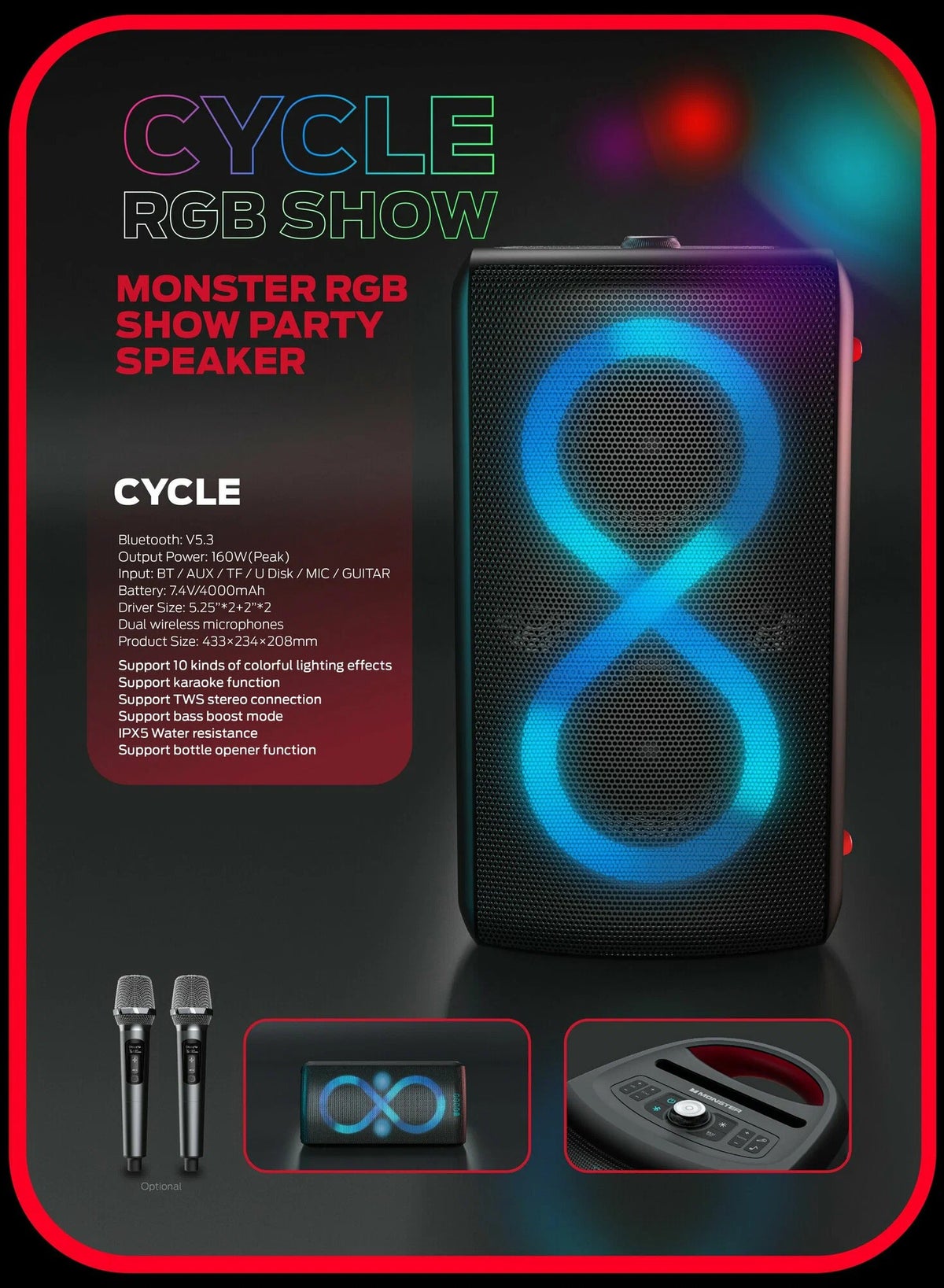 Monster Cycle speaker (with 2 microphones) | Best Price UAE | Dubai ...