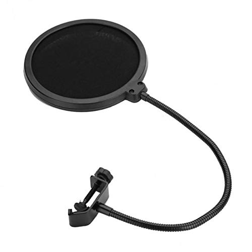 Powerpak PF-100 6 inch Studio Microphone Pop Filter | For Singing, Music making, Smule, Studio Recording and YouTube | Shield Mask with 360 flexible pop filter screen with Gooseneck clip (Black) - Image 2