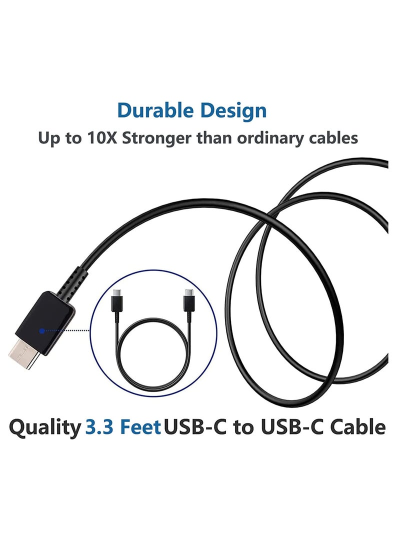 Generic - 25 Watt  Fast Charger Plug with 3.3 Feet USB C to C Cable,  Charger for Samsung Galaxy S25/S24/ S23/ S23 Plus/ S22/S22 Plus/S23 Ultra/Z Fold 5/S22 5G/Note 20/Note 20 Ultra/Tablets, - Image 1