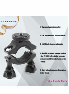 KASTWAVE Bike Camera Mount, Bicycle/Motorcycle Bracket with 1/4 Screw Adapter for OSMO Action, Gopro 7 6 5 4, SJCAM, XiaoYi Action Cameras, Handlebars Diameter of 1.3 3.2cm  - Image 4