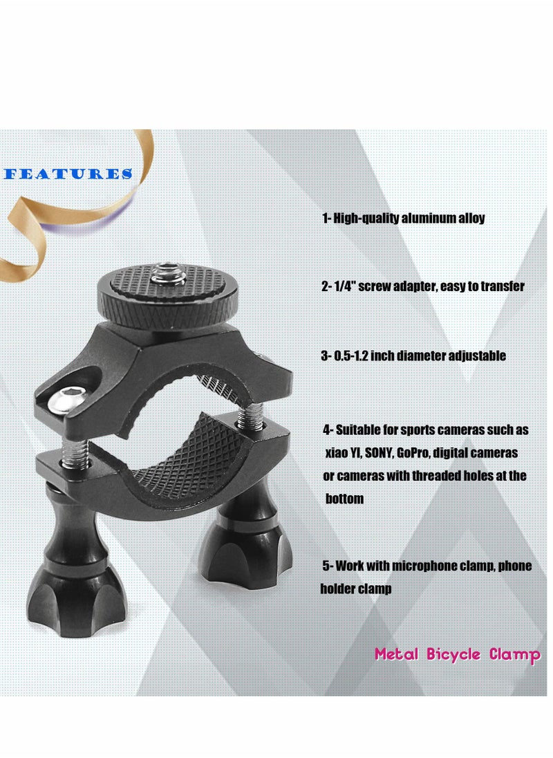 KASTWAVE - Bike Camera Mount, Bicycle/Motorcycle Bracket with 1/4 Screw Adapter for OSMO Action, Gopro 7 6 5 4, SJCAM, XiaoYi Action Cameras, Handlebars Diameter of 1.3 3.2cm - Image 1