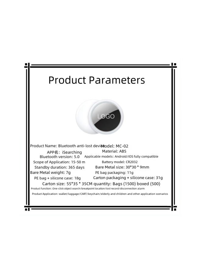 Neutral Round Bluetooth Anti-lost Device Airtag Tracking Locator Smart Phone Wallet Key Anti-lost Device - Image 4