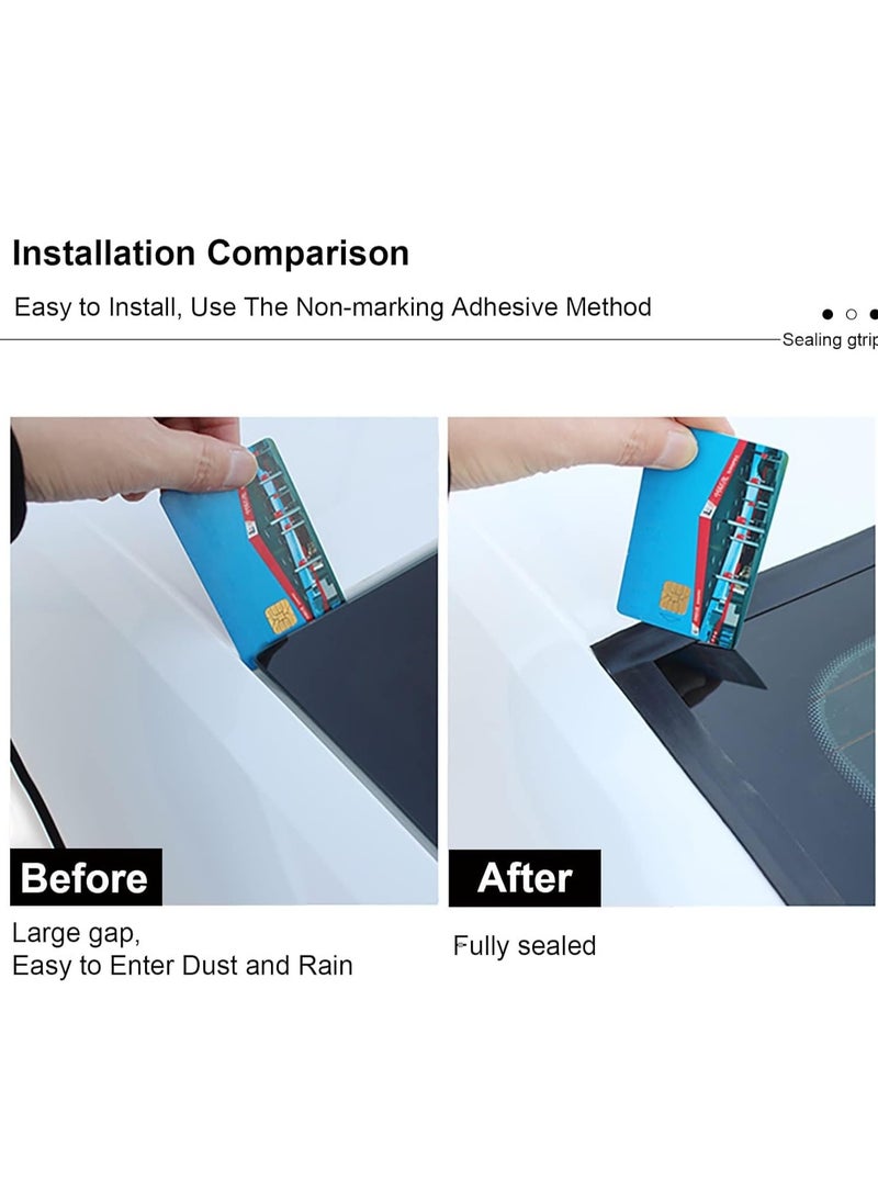 KASTWAVE - Car Weather Stripping, 19mm Car Sunroof Seal, Windshield Weather Seal Rubber Stripping Trim Weatherstrip Adhesive T Shape Sunroof Cover Leak Sound Proofing (5m) - Image 1