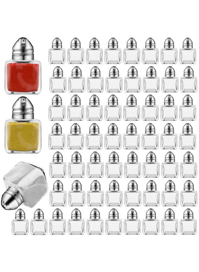 Mimorou Mimorou 100 Pack Mini Salt and Pepper Shakers Bulk 0.5 Oz, Small Cube Glass Spice Shaker Container with Stainless Steel Lid for Kitchen Restaurant Travel Home Camp Party Supplies  - Image 1