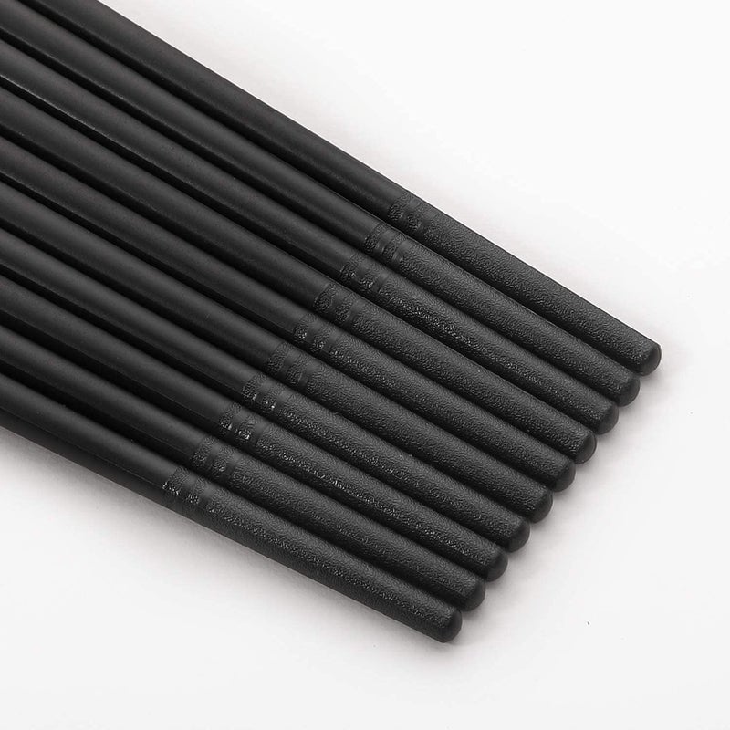 Hiware 10 Pairs Fiberglass Chopsticks - Reusable Chopsticks Dishwasher Safe, 9 1/2 Inches - Gold - Image 3