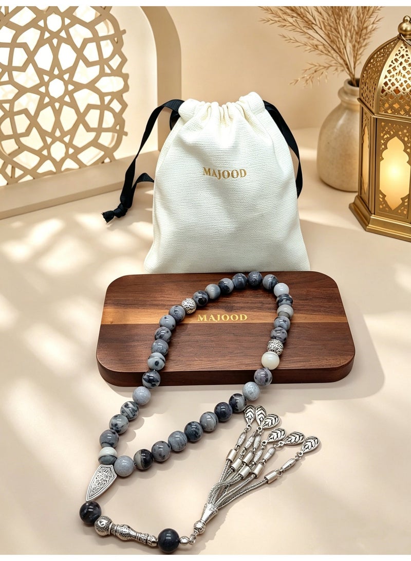 MAJOOD 33-bead Natural Stone Prayer Beads / Tasbih / 14mm/Muslim Prayer Beads Handmade/For Men And Women/Ramadan Gifts - Image 5