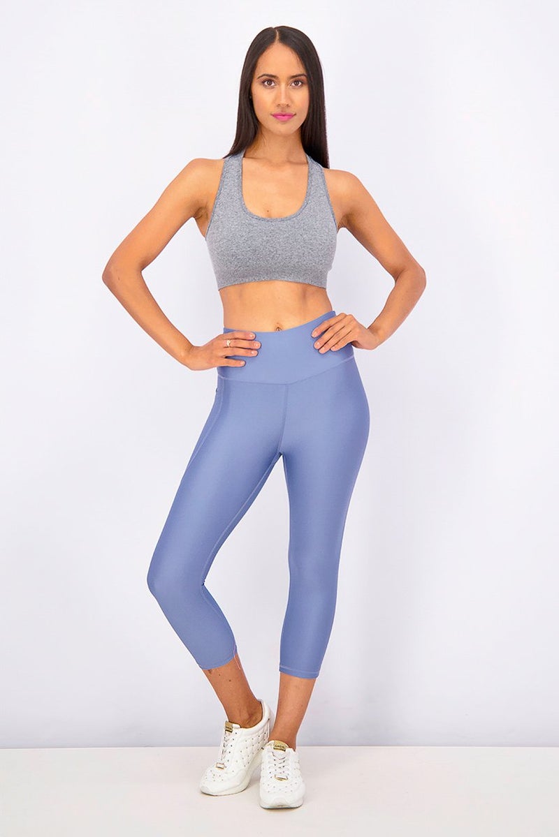 UNDER ARMOUR Women HG Armour Hi Capri Leggings, Blue - Image 3