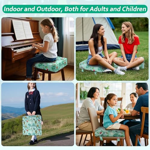 Zicac Portable High Chair Increasing Seat Cushion for Travel Dining Seat Pad for Toddler Kids Baby Infant Washable Thick Chair Seat Pads (Green) - Image 5