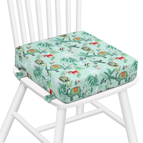 Zicac Portable High Chair Increasing Seat Cushion for Travel Dining Seat Pad for Toddler Kids Baby Infant Washable Thick Chair Seat Pads (Green) - Image 1