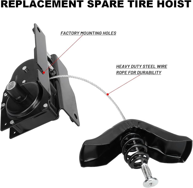 MAYASAF رافعة الإطار الاحتياطي MAYASAF 924-528 لحامل العجلات لسيارات فورد F250/F350/F450/F550 (1999-2007) - Image 4