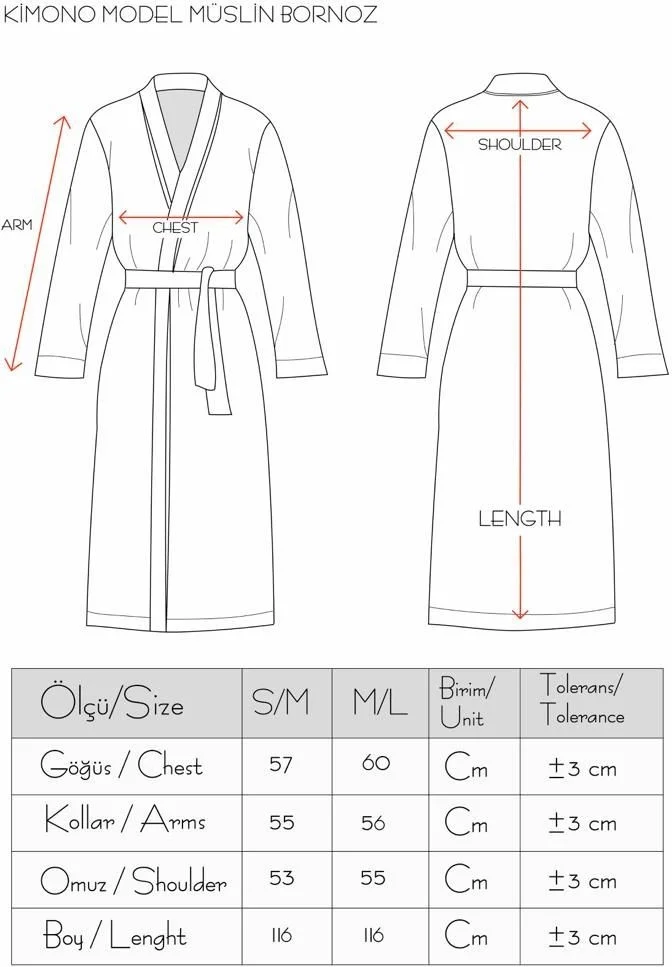 ميت مايا ناتشورال Kimono Model Unisex 4-layer Muslin Bathrobe/dressing gown