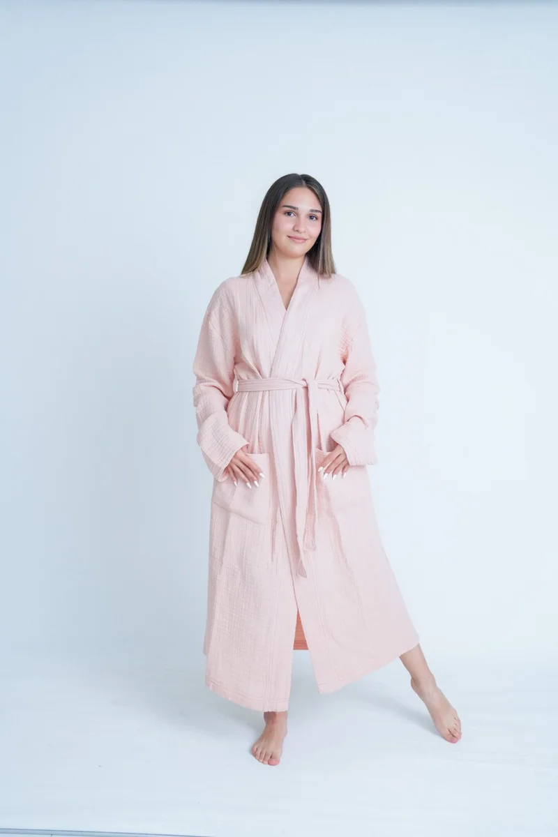 ميت مايا ناتشورال Kimono Model Unisex 4-layer Muslin Bathrobe/dressing gown
