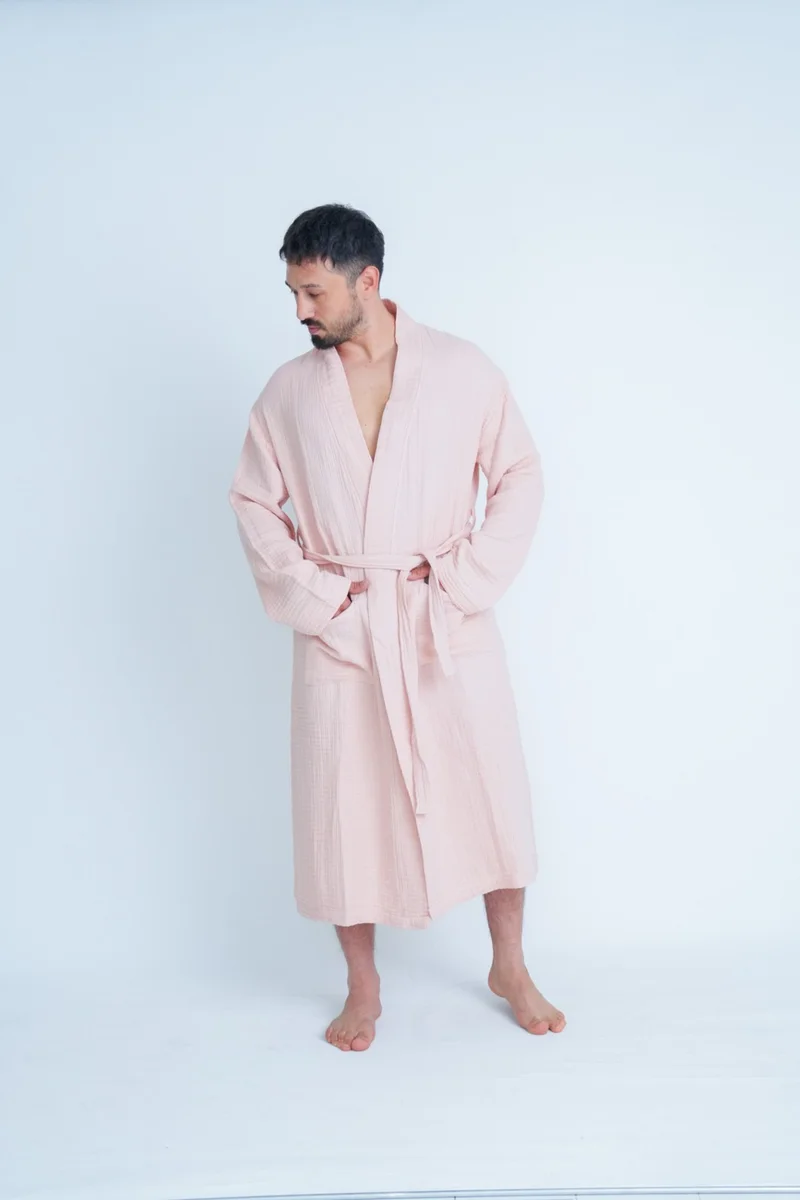 ميت مايا ناتشورال Kimono Model Unisex 4-layer Muslin Bathrobe/dressing gown