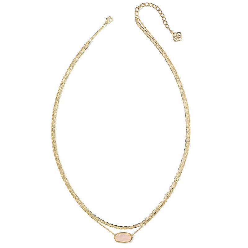 Kendra Scott Elisa Multi Strand Necklace, 14k Gold-Plated Brass, Fashion Jewelry for Women, Rose Quartz - Image 2