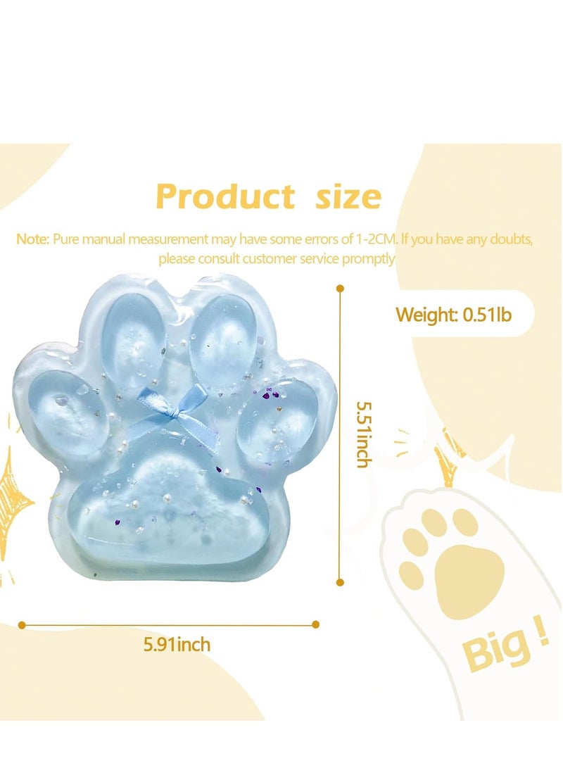 لعبة إسفنجية على شكل مخالب عملاقة من تابا للأطفال والكبار من تيتاتا، تصميم مخالب قطة كبيرة من الفرو لتخفيف التوتر، ألعاب التخلص من التوتر بالضغط فائقة المرونة (شفاف وأزرق) - Image 1