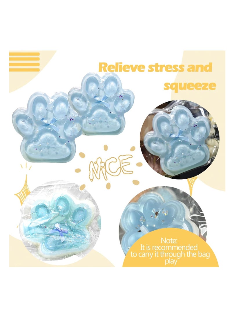 لعبة إسفنجية على شكل مخالب عملاقة من تابا للأطفال والكبار من تيتاتا، تصميم مخالب قطة كبيرة من الفرو لتخفيف التوتر، ألعاب التخلص من التوتر بالضغط فائقة المرونة (شفاف وأزرق) - Image 2