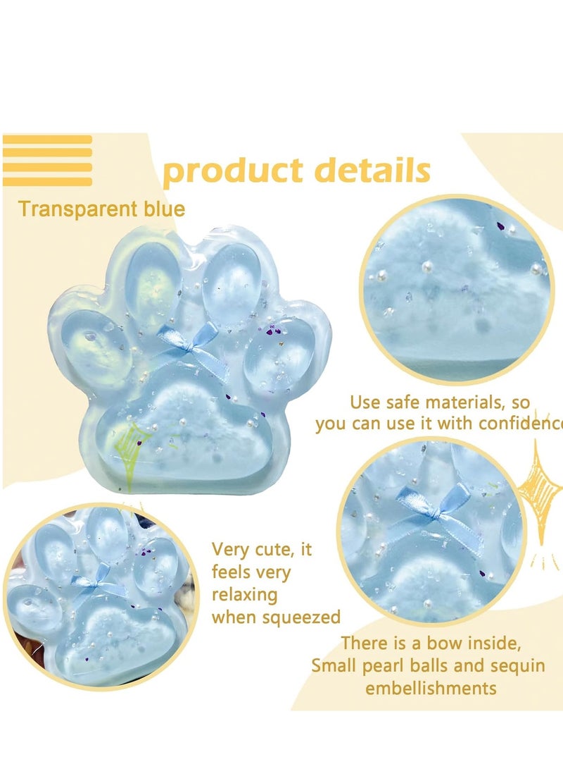 لعبة إسفنجية على شكل مخالب عملاقة من تابا للأطفال والكبار من تيتاتا، تصميم مخالب قطة كبيرة من الفرو لتخفيف التوتر، ألعاب التخلص من التوتر بالضغط فائقة المرونة (شفاف وأزرق) - Image 4