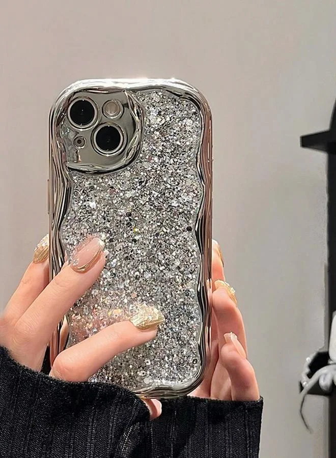 تايك تو غطاء آيفون بظهر مزين فضي