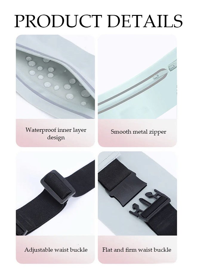 DUNISO Running Belt,Slim Running Belt,Water Resistant Running Waist Packs,Equipped With Three Pockets And Reflective Strips, It Can Hold Phones Under 7.5 Inches, Keys, Change, And Access Cards, Suitable For Waist Circumference Of 55 to 120cm - Image 3