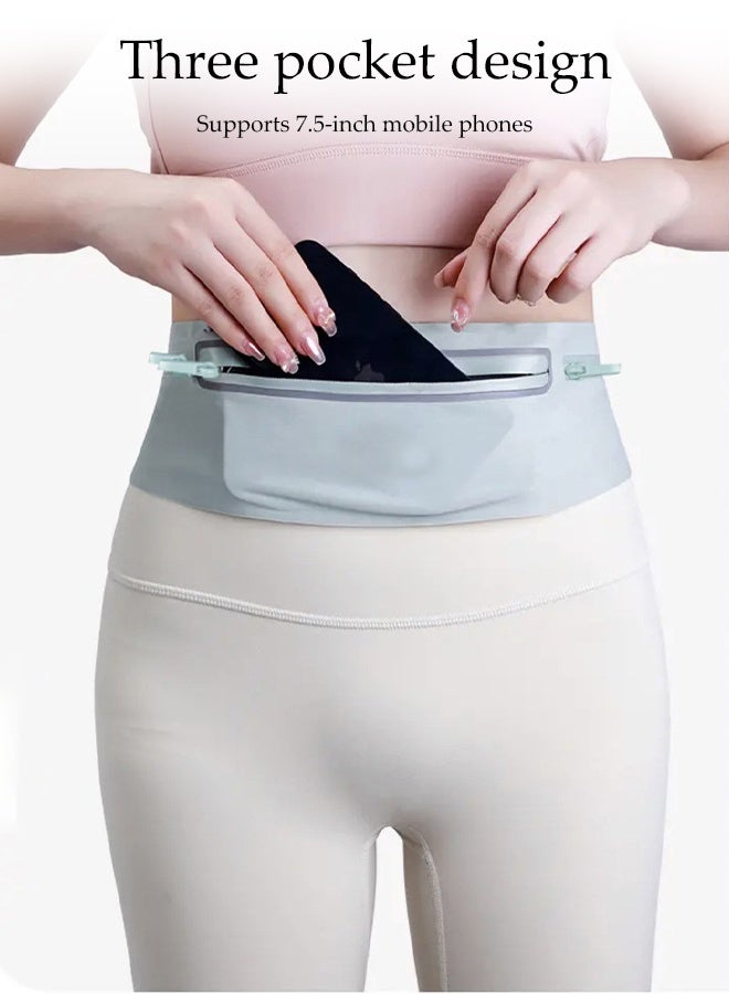 DUNISO Running Belt,Slim Running Belt,Water Resistant Running Waist Packs,Equipped With Three Pockets And Reflective Strips, It Can Hold Phones Under 7.5 Inches, Keys, Change, And Access Cards, Suitable For Waist Circumference Of 55 to 120cm - Image 5