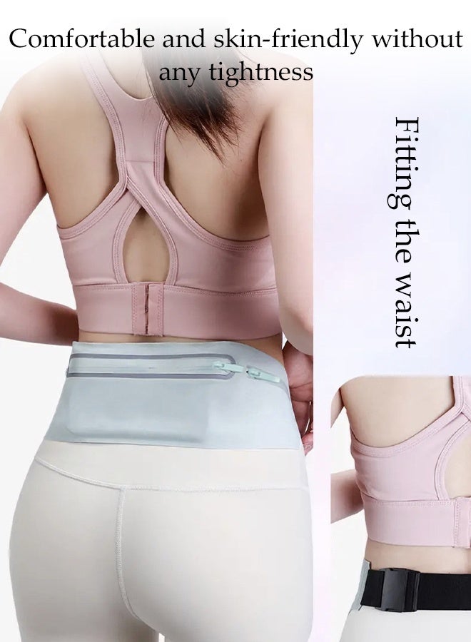 DUNISO Running Belt,Slim Running Belt,Water Resistant Running Waist Packs,Equipped With Three Pockets And Reflective Strips, It Can Hold Phones Under 7.5 Inches, Keys, Change, And Access Cards, Suitable For Waist Circumference Of 55 to 120cm - Image 4