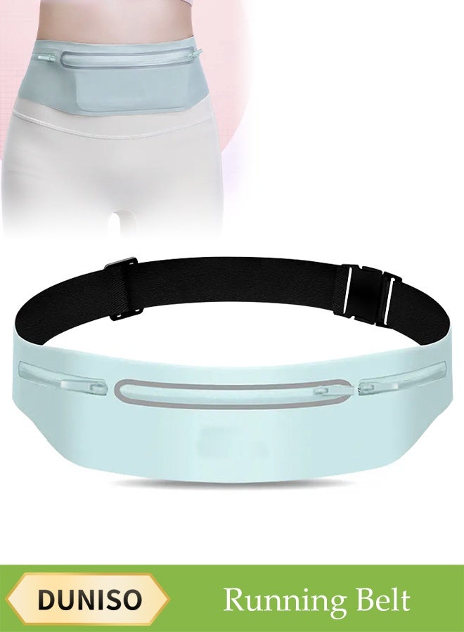 DUNISO Running Belt,Slim Running Belt,Water Resistant Running Waist Packs,Equipped With Three Pockets And Reflective Strips, It Can Hold Phones Under 7.5 Inches, Keys, Change, And Access Cards, Suitable For Waist Circumference Of 55 to 120cm - Image 1