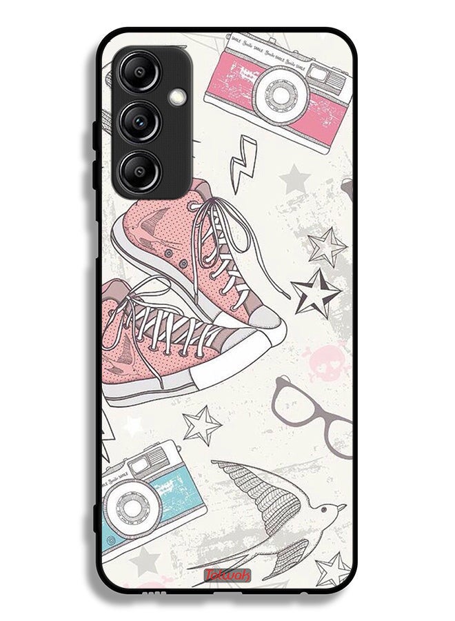 Tolwak Samsung Galaxy A14 5G Protective Case Cover Canva Shoes And Camera Art - Image 1