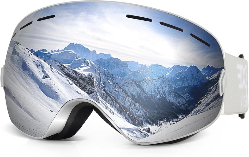 EXP VISION Snowboard Ski Goggles Men Women Youth, Anti Fog OTG Winter Snow Goggles Spherical Detachable Lens - Image 1