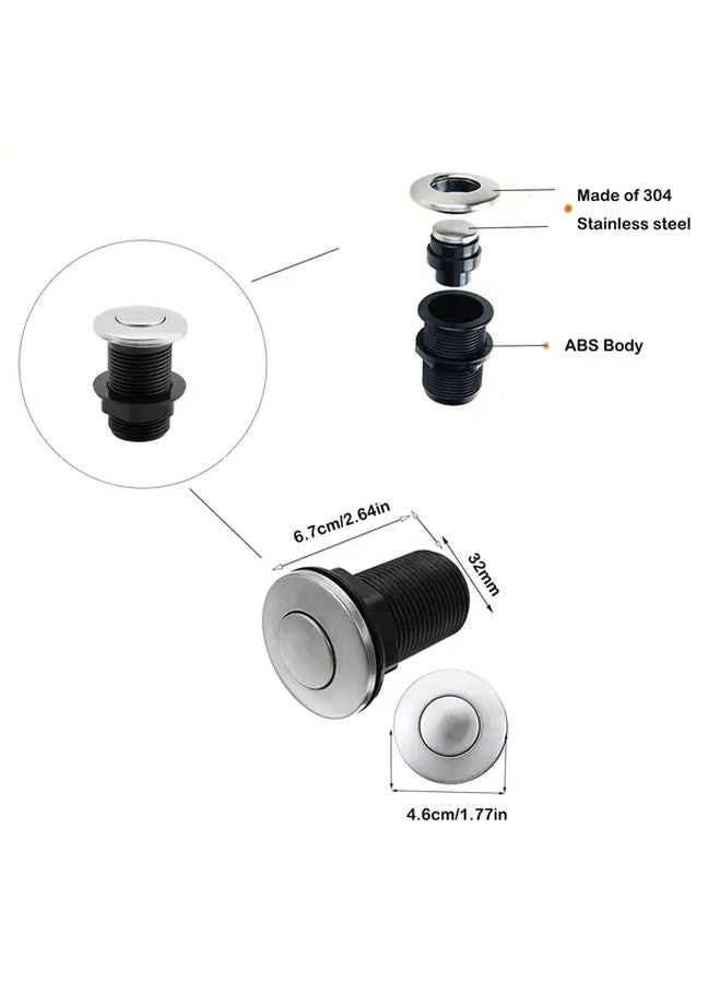 Stainless Steel Sink Push Button Air Hose Replacement For Garbage Disposal Easy Install - Image 4