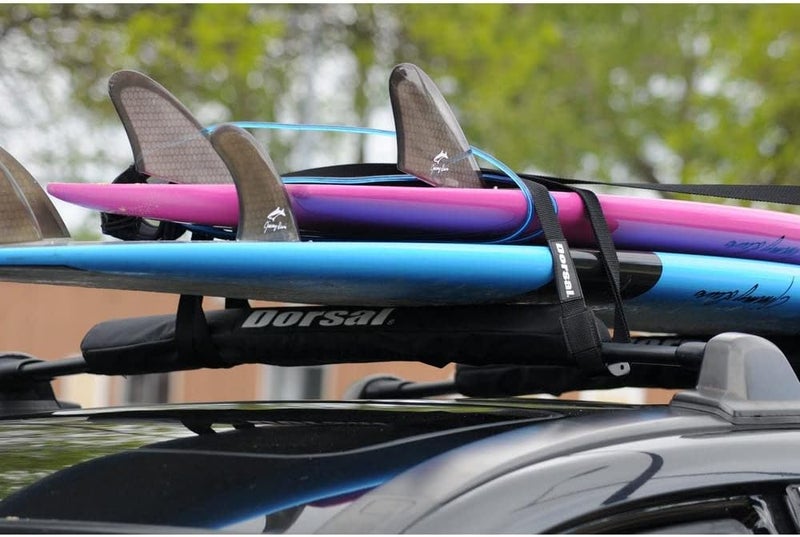 DORSAL Aero Roof Rack Pads for Factory and Wide Crossbars - Pack of 2 for Surfboards, Kayaks, SUPs, Snowboards, 28" Black - Image 4