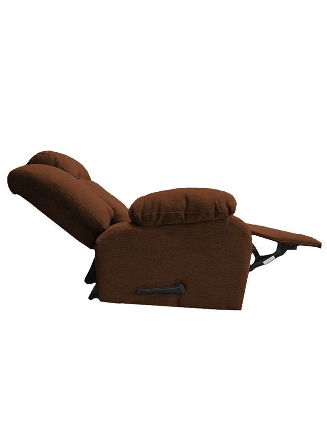 REGAL IN HOUSE Linen Upholstered Rocking Recliner Chair With Bed Mode - Dark Brown - 90x100x80cm  - Image 3