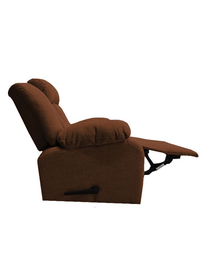 REGAL IN HOUSE Linen Upholstered Rocking Recliner Chair With Bed Mode - Dark Brown - 90x100x80cm  - Image 4