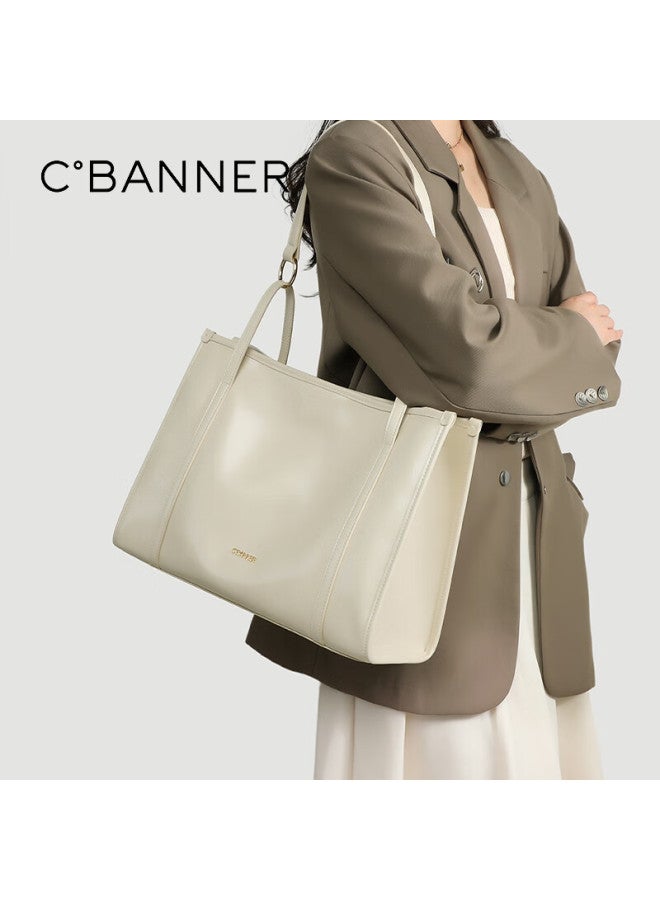 C.banner Leather Handbag, Women's Tote Bag, Large Capacity Shoulder Bag, Birthday And New Year Gift For Girlfriend - Image 1