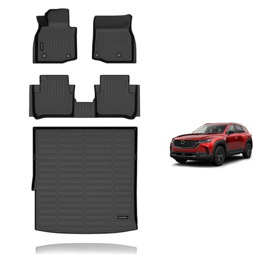 KELCSEECS® Floor Mats & Cargo Liner for 2025 2026 Mazda CX-50 Hybrid(Only for Hybrid),All Weather Protection TPE Floor Liners Front& Rear Row Full Set CX50 Hybrid Accessories Black - Image 1