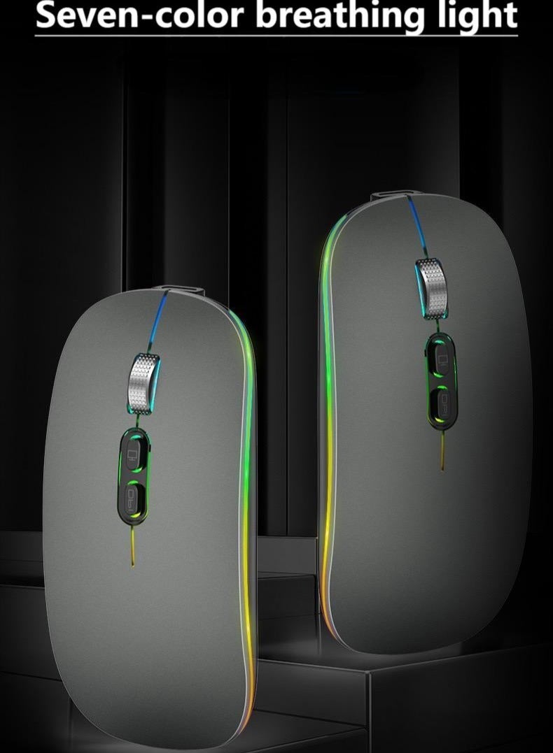 Bluetooth Dual-Mode Wireless Mouse – Silent Rechargeable Mouse with LED Lighting | Ultra-Long Standby | Quiet Operation | Colorful Breathing Light  - Image 4